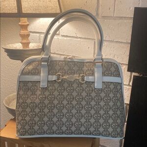 Giani Bernini Patterned Satchel with White Trim